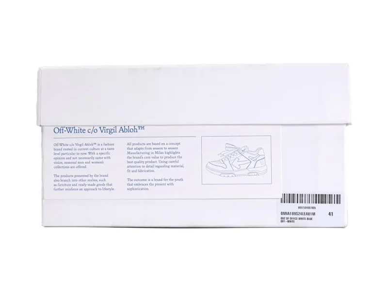 Off-White Out Of Office OOO Low-Top Sneakers White Blue Shoe Box