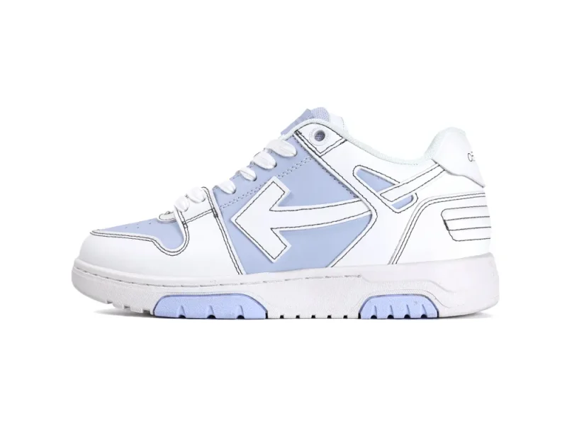 Off-White Out Of Office OOO Low-Top Sneakers White Blue Left Side View