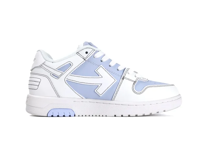 Off-White Out Of Office OOO Low-Top Sneakers White Blue Right Side View