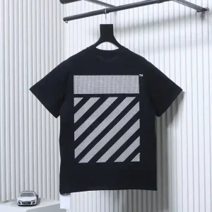 Off-White Perforated Beaded Twill T-Shirt