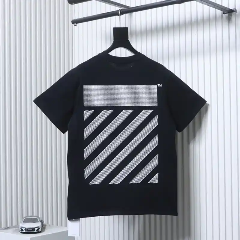 Off-White Perforated Beaded Twill T-Shirt