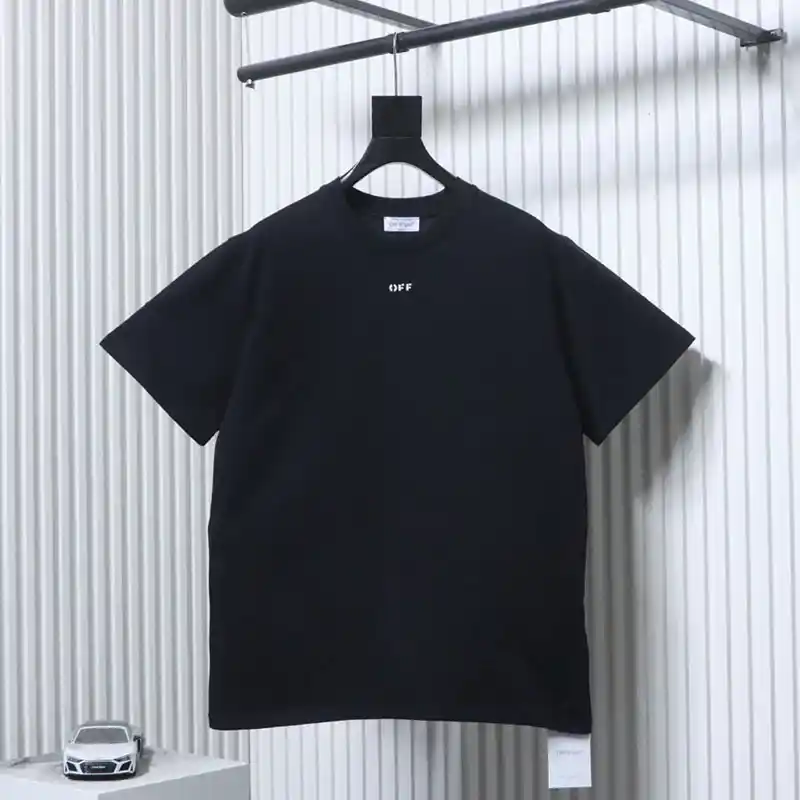 Off-White Perforated Beaded Twill T-Shirt