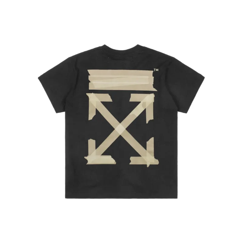 Back of Off-White Yellow Glue Arrow Print T-Shirt Color Black