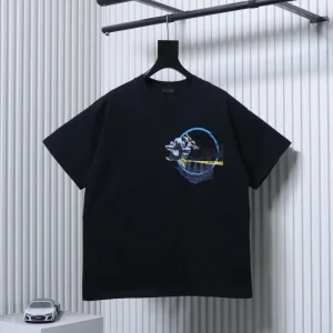 Pocket Peony Print Cotton T-Shirt Color Back