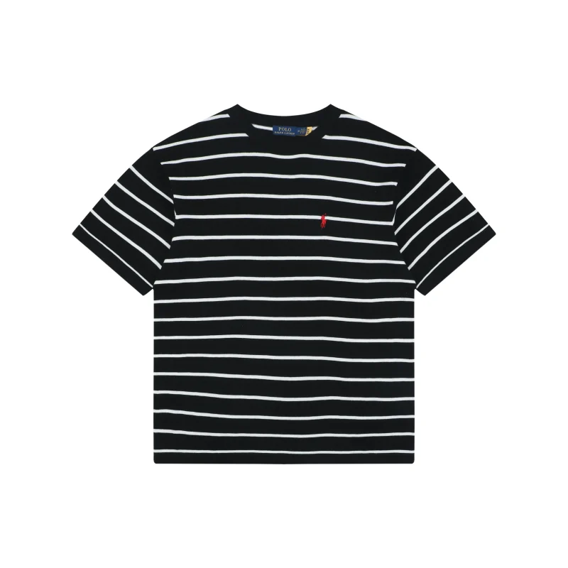 RL Pony Logo Striped Jacquard T-Shirt Color Black