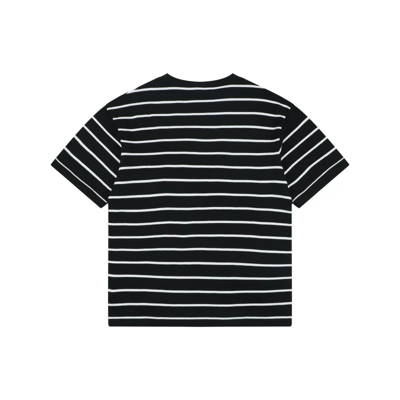 Back of RL Pony Logo Striped Jacquard T-Shirt Color Black