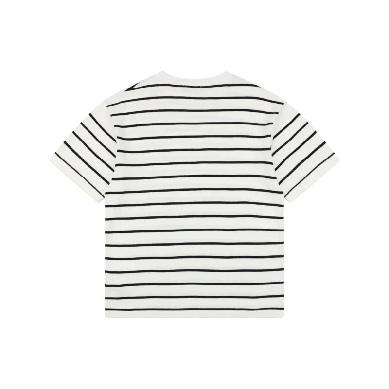Back of RL Pony Logo Striped Jacquard T-Shirt Color White