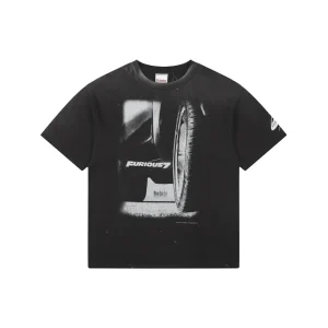 Saint Michael Fast & Furious 7 Movie Print T-Shirt Color Black