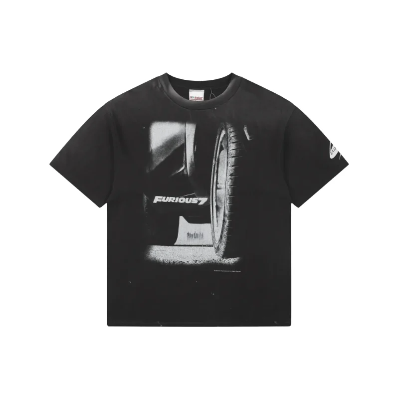 Saint Michael Fast & Furious 7 Movie Print T-Shirt Color Black