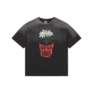 Saint Michael Potted Flower Print T-Shirt Color Black