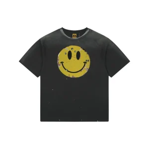 Saint Michael Rusty Smiley Face Print T-Shirt Color Black