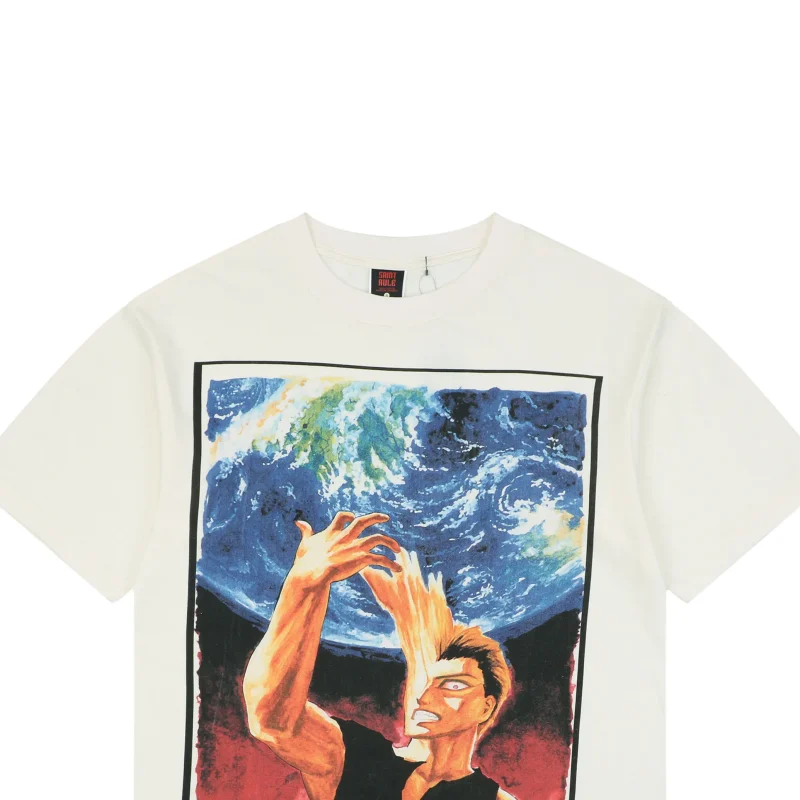 Saint Michael x Parasyte Vintage Anime Graphic T-Shirt Details