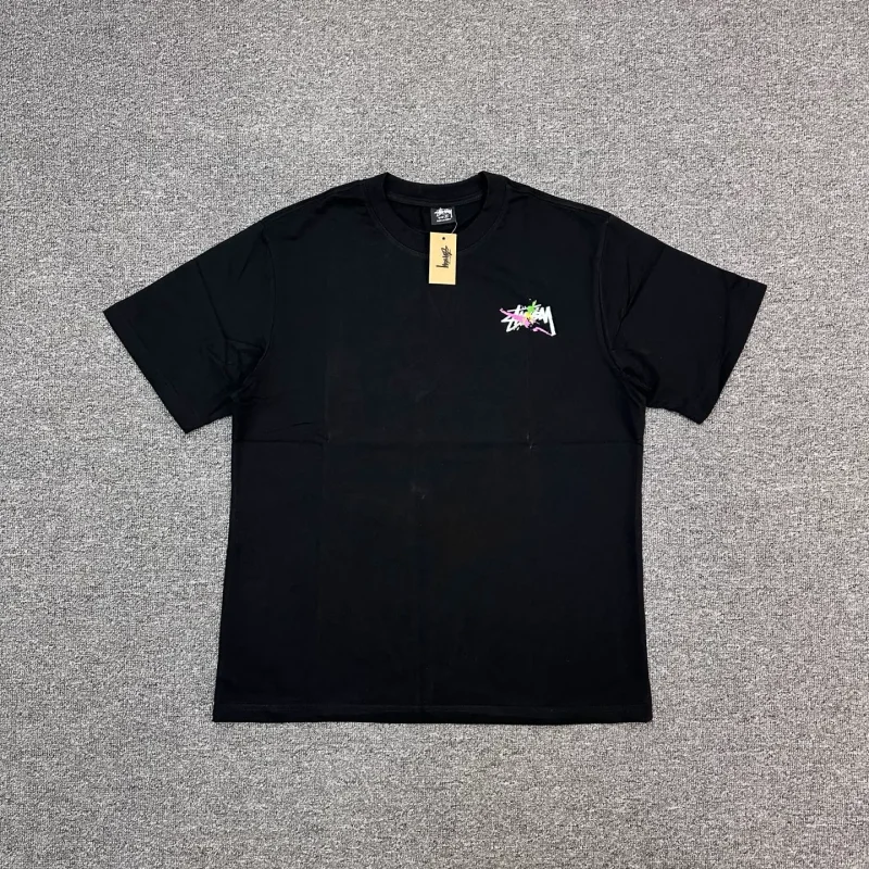 Stussy Colorful Graffiti Logo T-Shirt Color Black