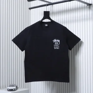 Stussy World Tour Printed Short Sleeve T-Shirt Color Black