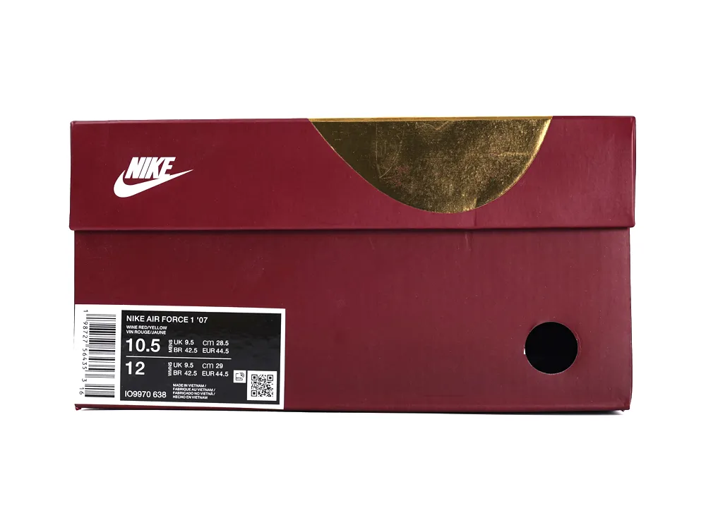 Syna x Air Force 1 '07 Dark Beetroot and Red Oxide special edition shoe box
