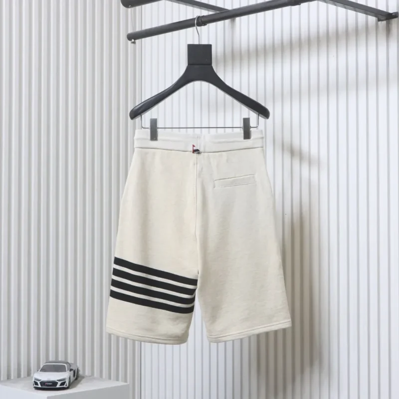 Back of TB Classic Four-Bar Yarn Shorts Color White