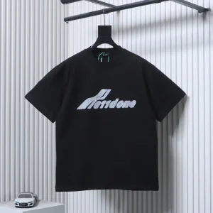 WE11 DONE Online Data Style Simple Logo Letter Print T-Shirt - Front Black
