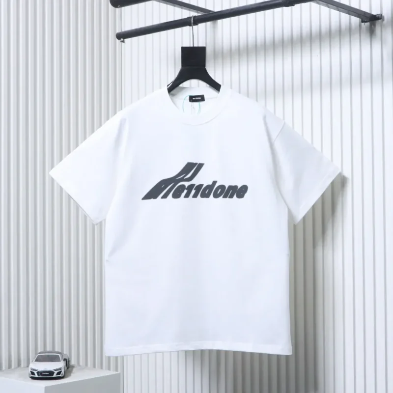 WE11 DONE Online Data Style Simple Logo Letter Print T-Shirt - Front