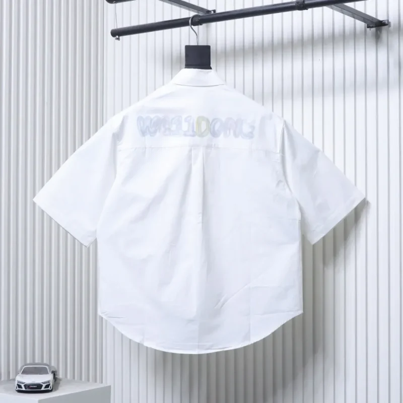 Back of Well Done 2024 Summer Colorful Letter Print T-Shirt Color White