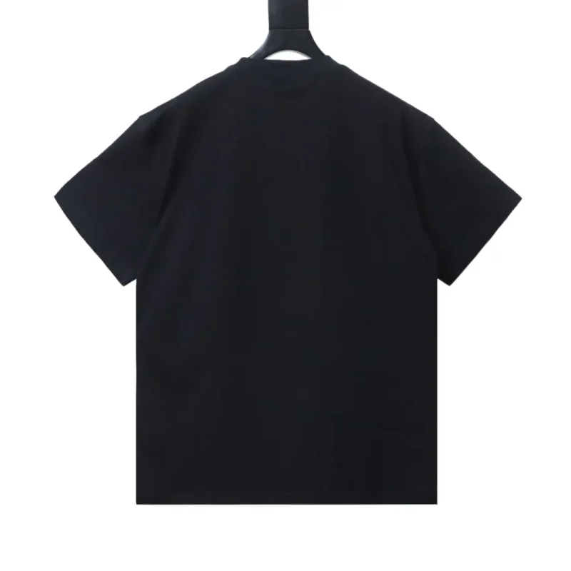 Back of Well Done Online Data Style Damaged Letter Print T-Shirt Color Black