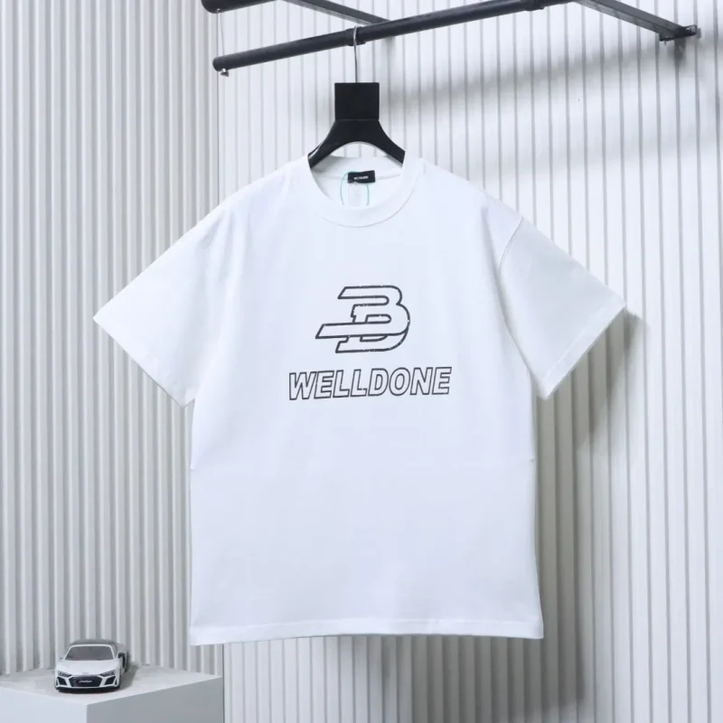 Well Done Online Data Style Damaged Letter Print T-Shirt Color White