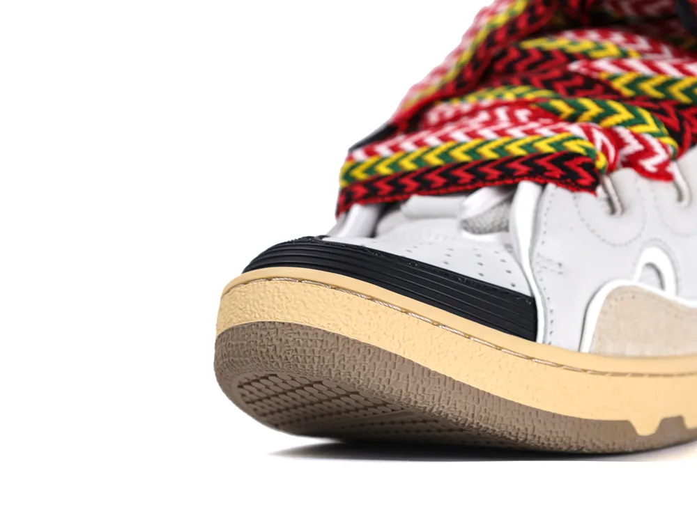 Lanvin Curb Sneakers White Black Gum Front Toe Detail