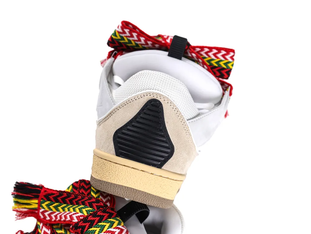 Lanvin Curb Sneakers White Black Gum Rear Heel View