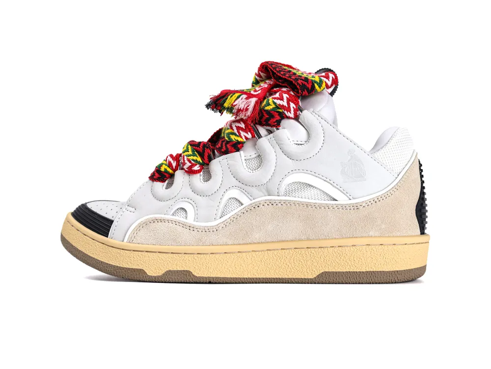 Lanvin Curb Sneakers White Black Gum Left Side View