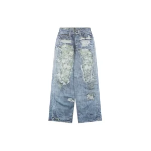 Acne 1981M Rose Print Distressed Jeans