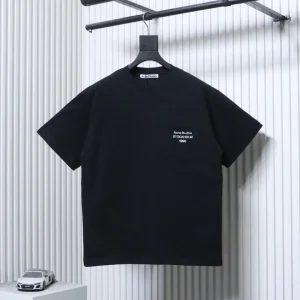 Acne 1996 Pocket Logo Print T-Shirt Color Black