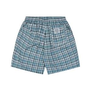 Acne Blue & White Plaid Cotton Shorts