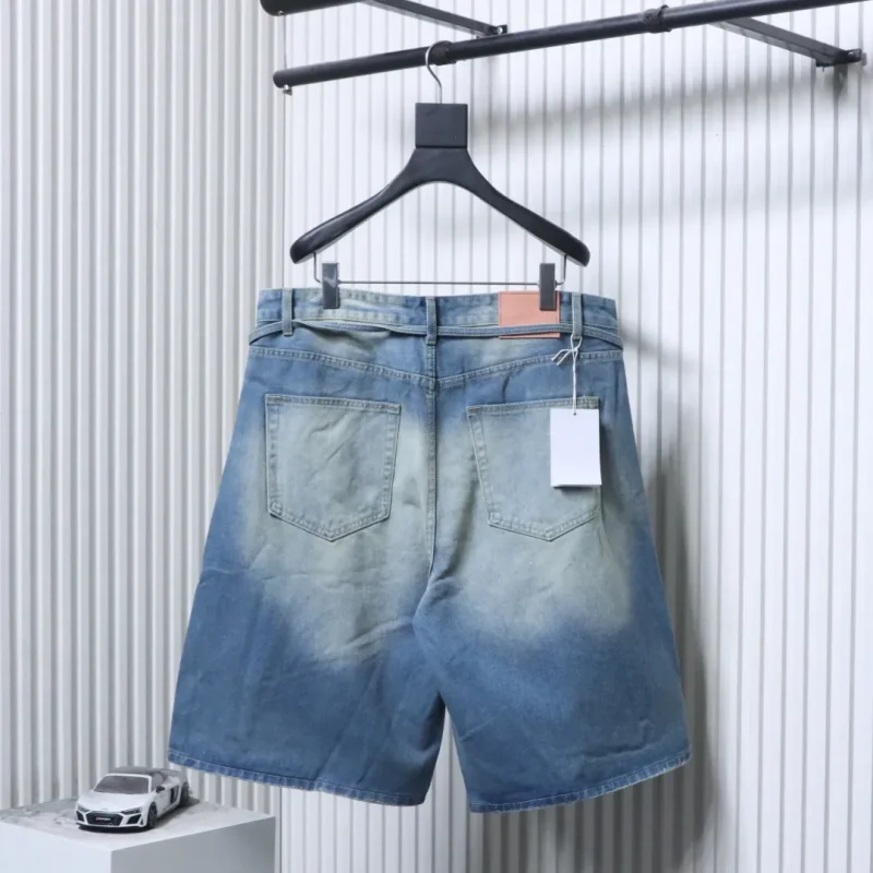 Back Acne Distressed Denim Shorts