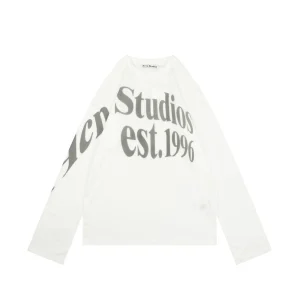 Acne Oversized Logo Print Long Sleeve Shirt