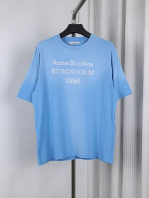 Acne Stockholm 1996 Distressed Cotton Linen T-Shirt