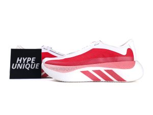 Adidas Hyperboost Edge M Cloud White Pure Ruby Side Profile with Hypeunique Card