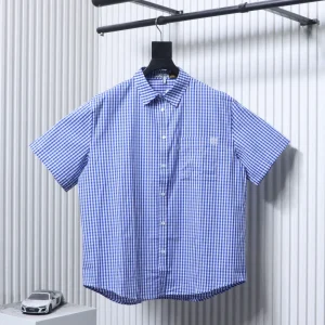 Anagram Logo Embroidered Check T-Shirt