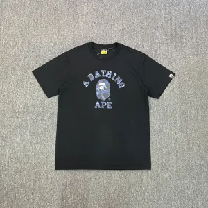 BAPE Blue Camo Ape Head Graphic T-Shirt Color Black