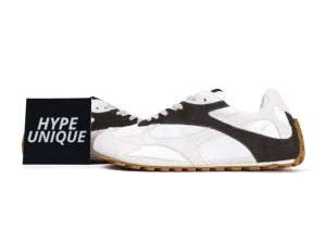 BV Orbit Flash Sneakers Optic White & Espresso Pair Profile Display