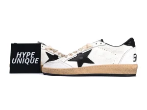 Ball Star Sneakers White Black Side Profile with Hypeunique Card