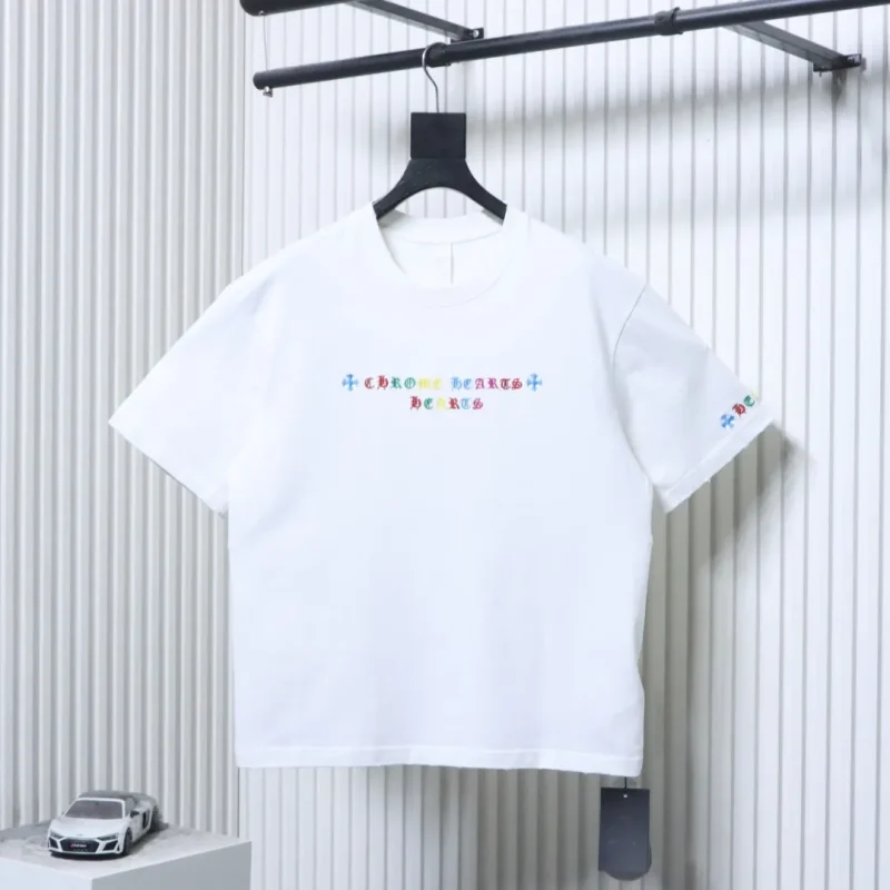 CH Colorful Horseshoe Logo Print Cotton T-Shirt
