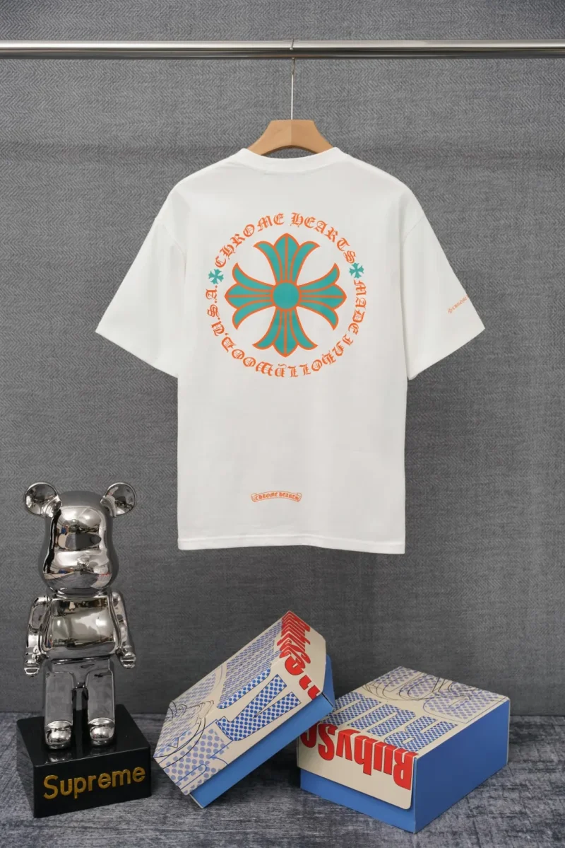 Back CH Orange & Aqua Cross Logo Pocket T-Shirt