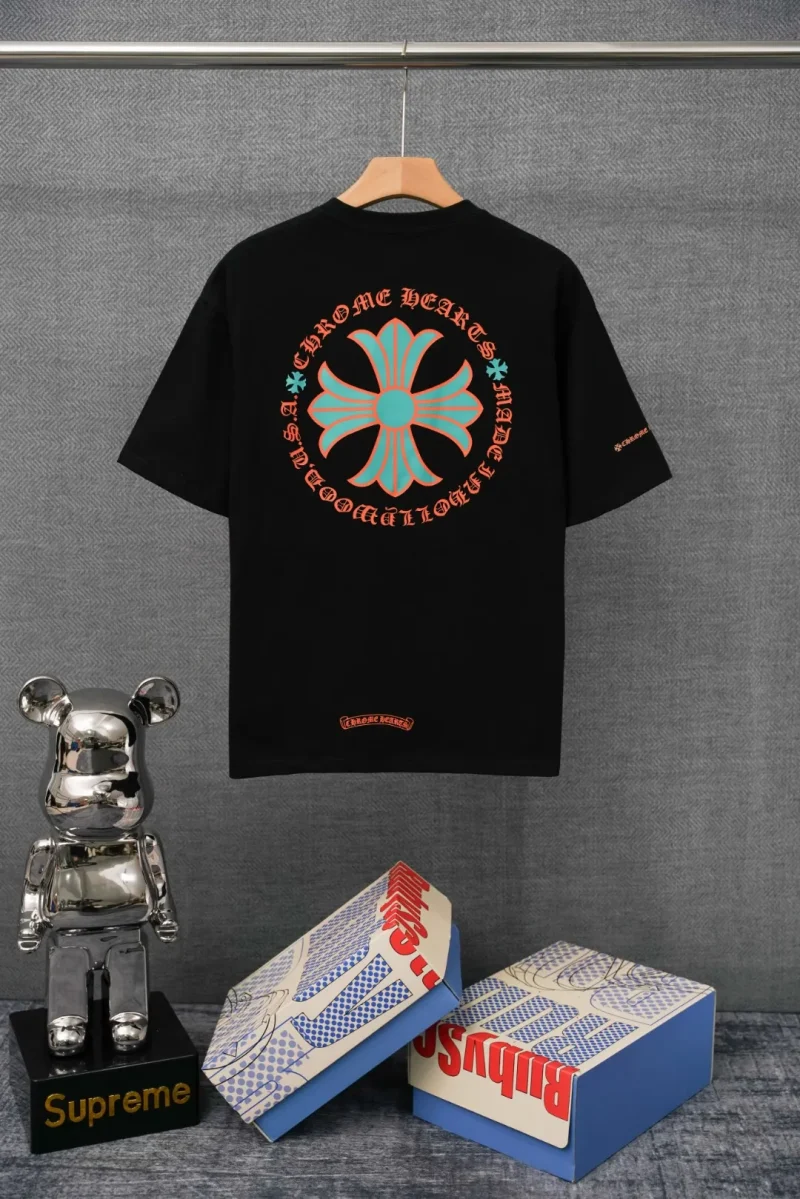 Back CH Orange & Aqua Cross Logo Pocket T-Shirt