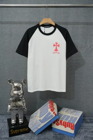 CH Pink Checkered Cross Raglan T-Shirt