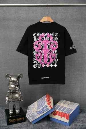 Back CH Pink Cross Monogram Graphic T-Shirt