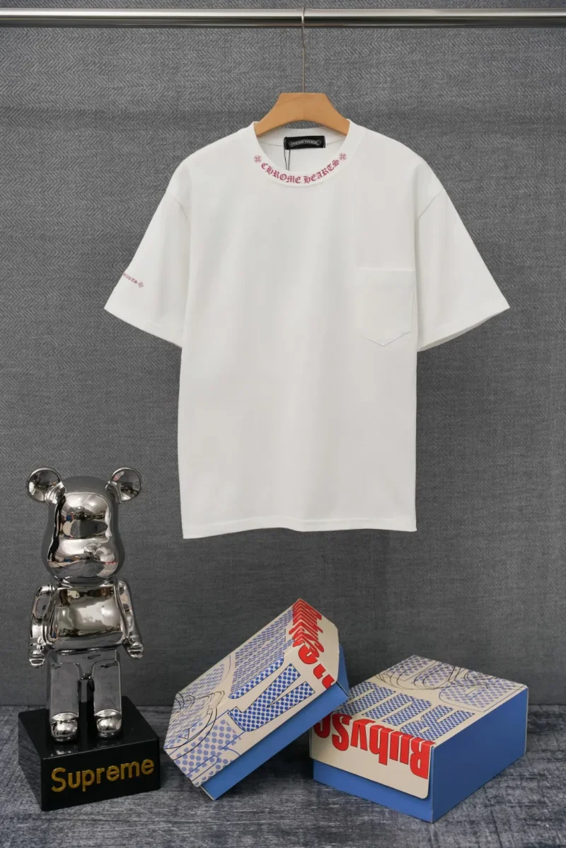 CH Pink Gothic Logo Collar Pocket T-Shirt