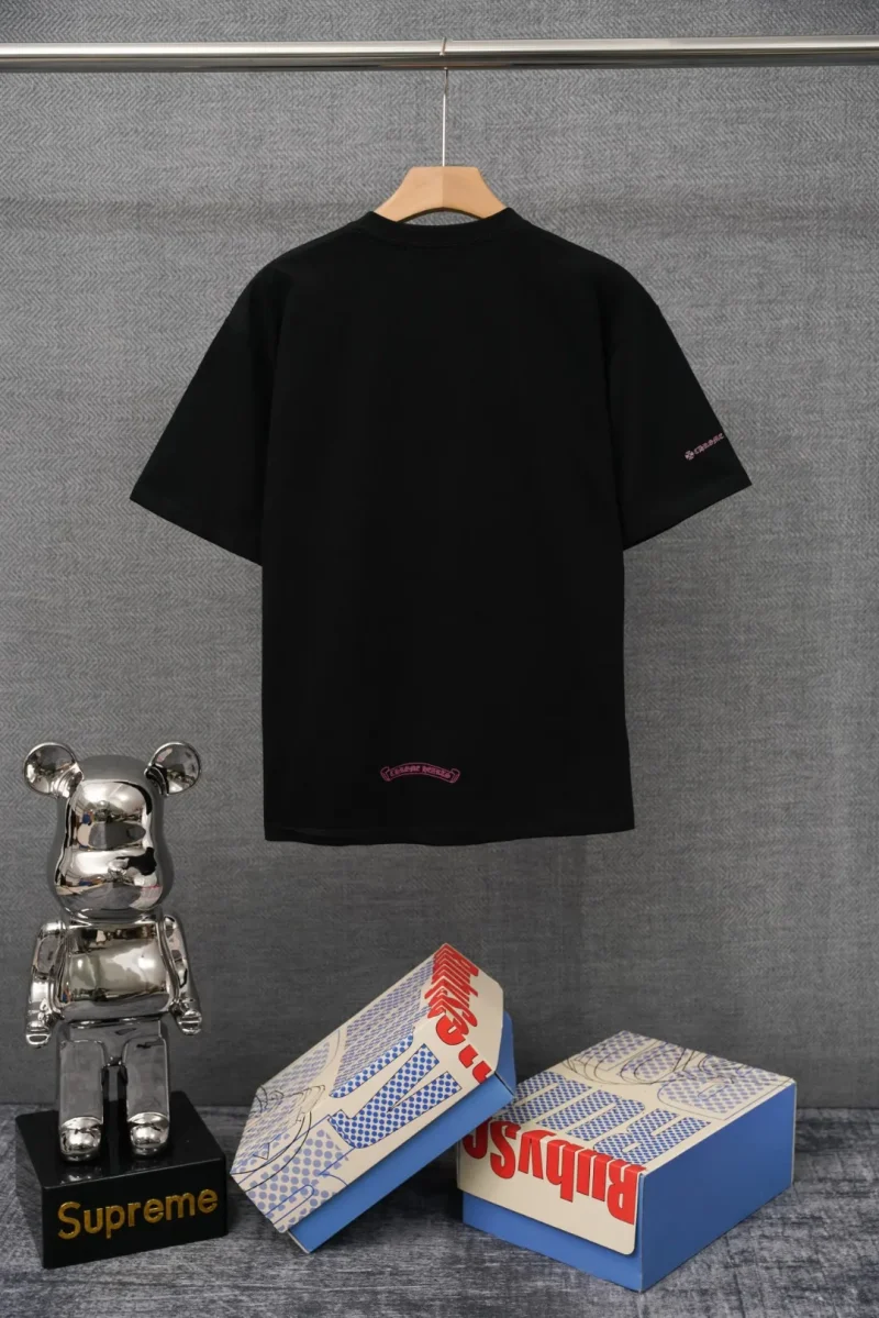 Back CH Pink Gothic Logo Collar Pocket T-Shirt