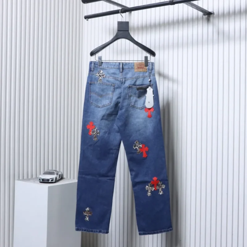 CH Red Cross Patch Straight Leg Jeans
