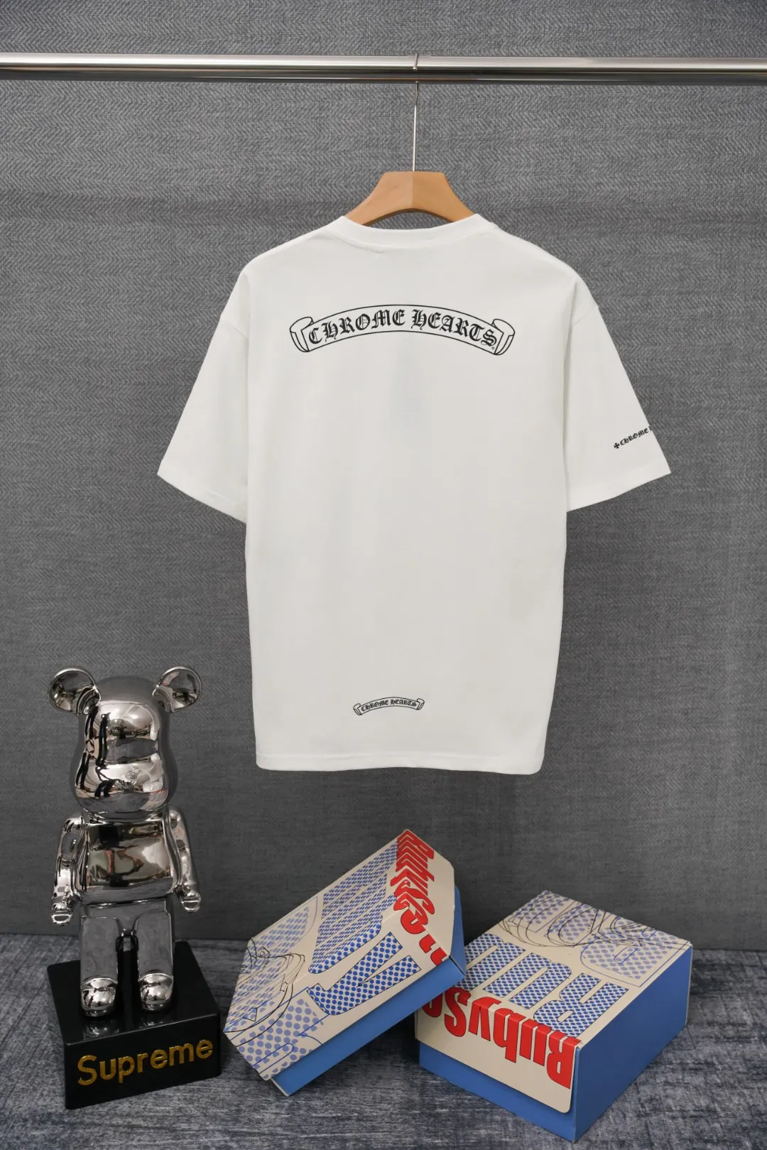 Back CH White Scroll Logo Pocket T-Shirt
