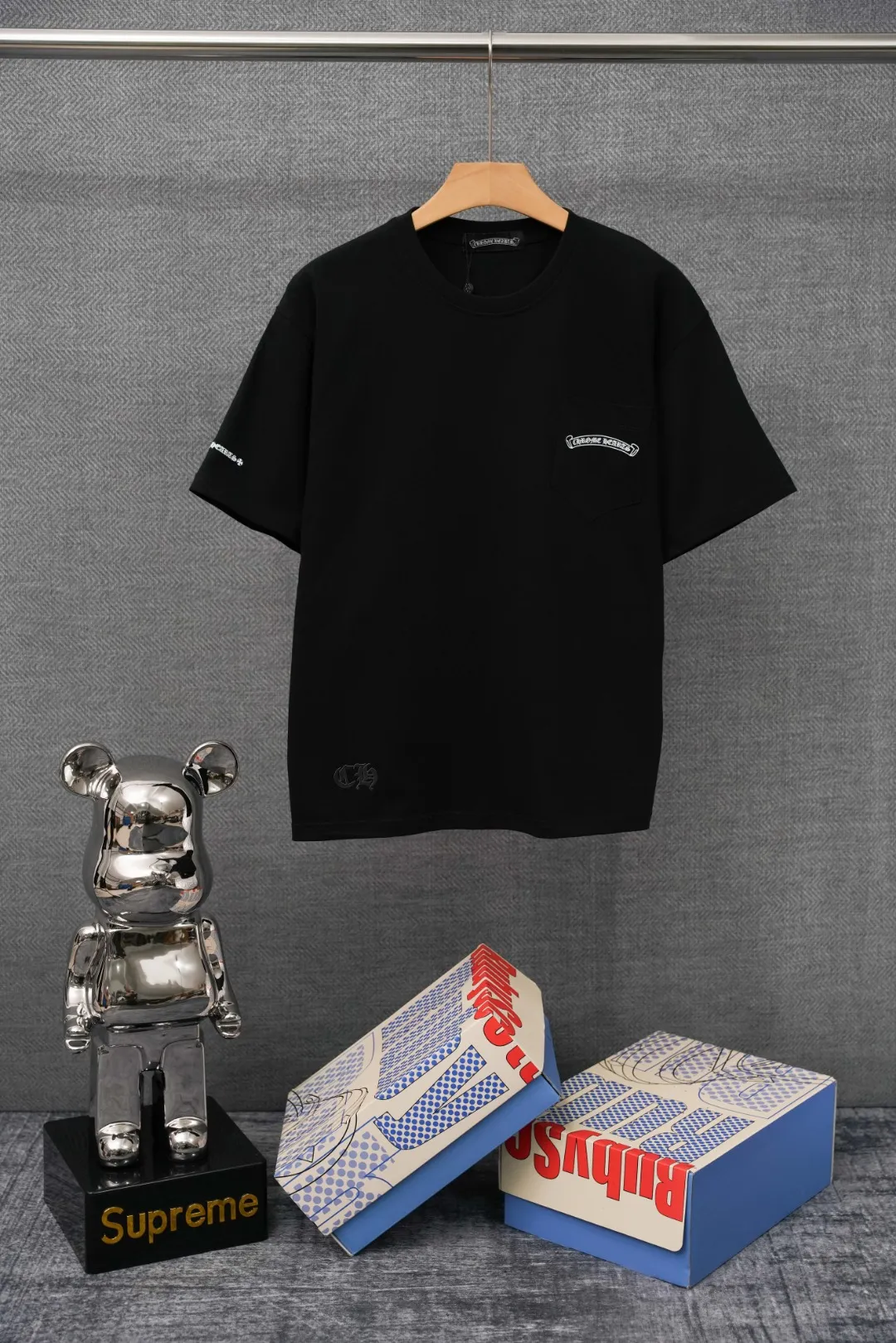 CH White Scroll Logo Pocket T-Shirt
