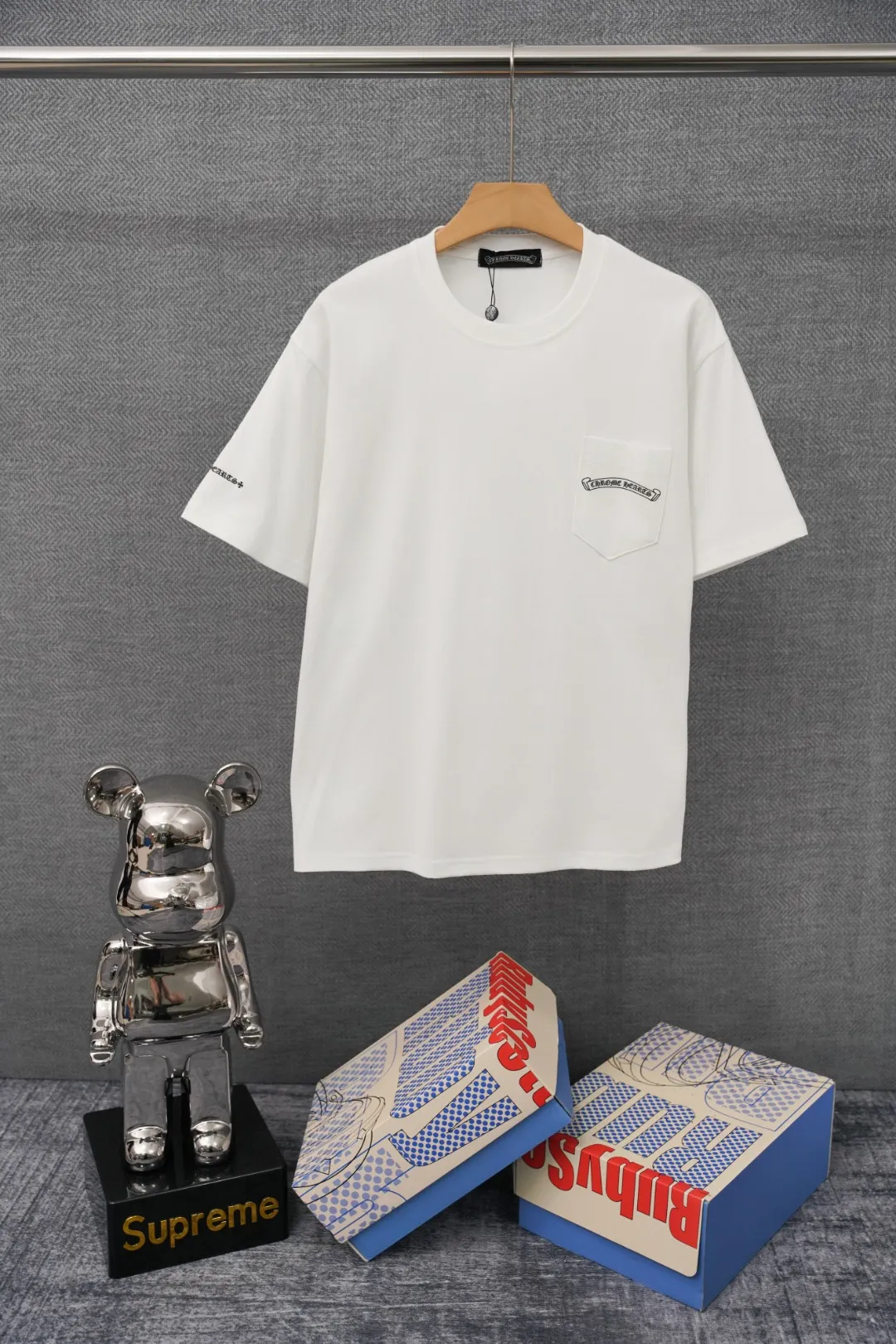 CH White Scroll Logo Pocket T-Shirt